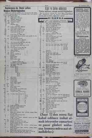  Sahife 12 Akşam 23 Teşrinisani 1929 Haydarpaşa da Demir yolları Mağaza Müdürlüğünden: Aşağida yazılı malzeme pazarlıkla satın