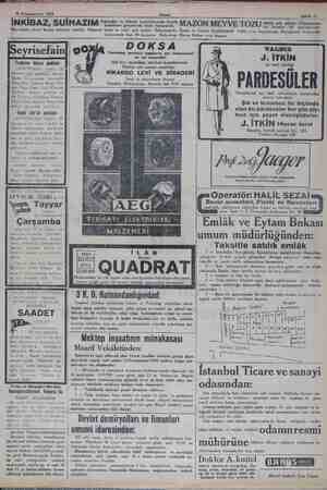   26 Kânunuevvel 1929 — Akşam Sahife 11 İNKİBAZ, SUİHAZIM Yyeşter e böbrek hastalıklarında hamile Meyvaların ekseri havası