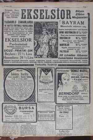    21 Şubat 1930 Akşam Sahife 11 i Büyük | in Elbise | Mağazaları “BAYRAM Münasebetile müstesna satış Galatada Kara- İngiliz