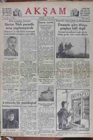 Akşam Gazetesi 26 Şubat 1930 kapağı