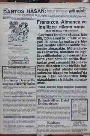    Sahife 8 17 Mart 1930 Akşam DANTOS diş macunu dişleri 100 sene yaşatır, kalan tefessühatı ve ufuneti izale eder. Diş aj...