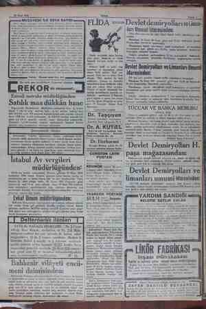      26 Mart 1930 Aksam Sahife 9? © DA a aa e v raşar l ar) FLİDA #asan Devlet demiryolları veLiman: dairesinde bulunan...