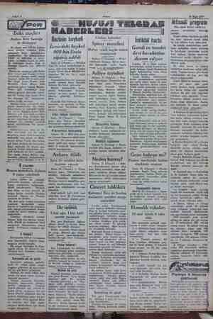    Sahife 2 28 Mart 1939 Boks maçları Andere Rebi Saranğa ile dövüşıjğ'or Bu akşam saat (19) da Galata- saray terbiyei...