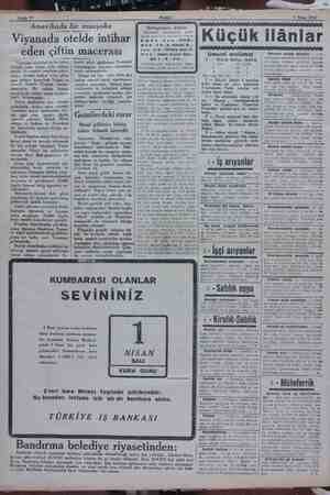  Sahife 10 “- 1 Nisan 1930 Amerikada bir muaşaka Viyanada otelde intihar eden çiftin macerası Viyananın mükellef otellerinden