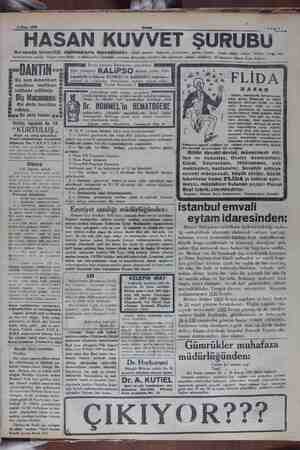    3 Nisan 1930 Ati , HASAN KUVVET ŞURUBU Avrupada birinciliği diplomalarla musaddaktır. Zaafı umumi, kansızlık, rom: Solgun