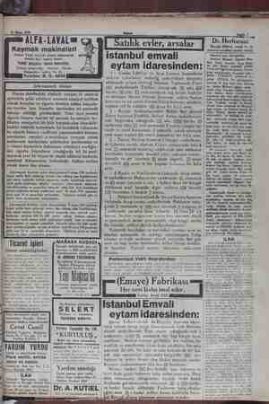  7 ed İZ AZ İdi ile Babel NA e Ül YA MEMEDE İN NİZ Yİ Mm a 12 Nisan 1930 pe MFT ç Kaymak makineleri Halkalı — mektebi âlisinin
