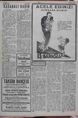    Sahife 4 23 28 Mayıs 1930 1930 Tefrika No.5 No.5 KASABALI KADIN Muharriri : Luclo D'AMBRA Heyet, sekiz gün zarfında teş-