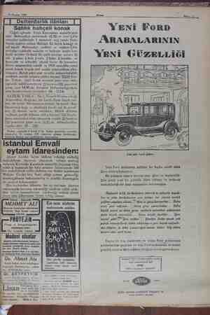    22 Haziran 1930 Defterdarlık ilânları Satılık bahçeli konak Cağal oğlunda Cezri Kasımpaşa mahallesinin eski Mahmudiye...