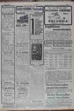    4 Temmuz 1930 Me m Galata Köprü ai eyoğlu 2362. Sube Acentasi: kiri Hanı altında. İstanbul 2740. iskenderiye Cumartesi...