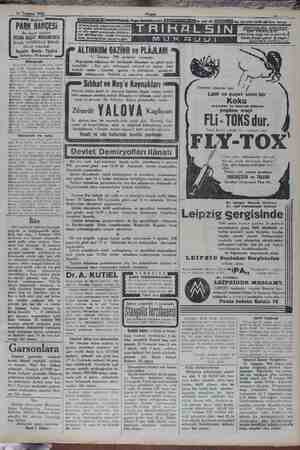    Ii Temmuz 1930 PARK BAİÇESİ RESM şar,  Müshes Komik D endi temsili; Yay mek Te Müzayede ur 11 inci Cuma ük sabah...
