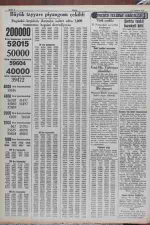  Mi ENAM 2 Sahife 2 — 14 Temmuz 1930 Büyük tayyare piyangosu çekildi Bugünkü keşidede ikramiye isabet eden 1,000 numaranın...