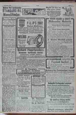    * 22 Temmuz 1930 Reklam fikri beslemeden STANDARD Gil Mamulâtından: Mayiini bir kere tec- rübe ediniz, daima onu...