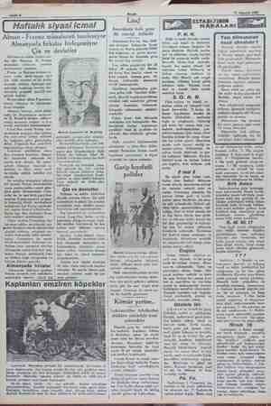  Sahife 8 Akaşm 17 Ağustos 1930, | Haftalık siyasiicmal z Alman - Fransız münafereti tazeleniyor Almanyada fırkalar...