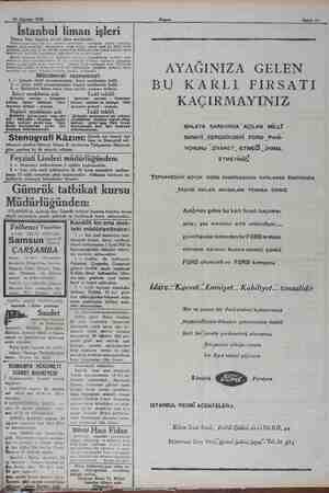    26 Ain 1930 Akşam Sahife 11 İstanbul liman işleri İnhisar Türk Anonim şirketi idare meclisi Ticaret, abin 861 inci maddösi