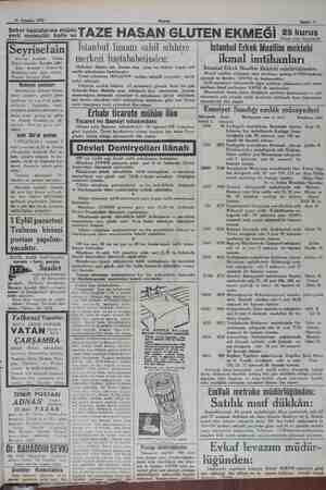      31 Ağustos 1930 Şeker hastalarına müjde yerli mamulâtı halis ve TAZE HASAN GLUTEN EKMEĞİ ? Sahife 11 ruş 25 ecza KUrUŞ,