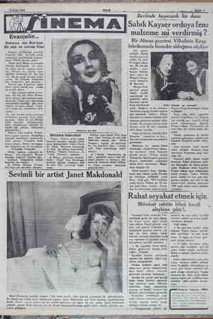  li 16 Eylül 1930 Akşam si > Dolores del Rio'nun bir aşk ve ıztırap filmi Dolor “del Rio nun çevirdiği Evanjelin filmi Obu...