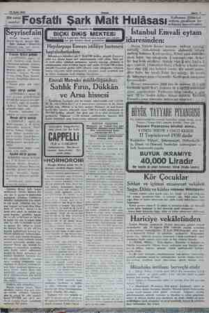    22 Eylül 1930 kam Fosfatlı Şark Malt Hulâsası 5 am scala Acentası: (o Galata Köprü li li oğlu 2362. ube : Sirkeci'de...