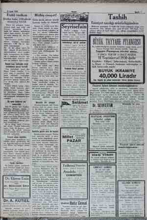  9 pi” 25 Eylül 1930 Etabli vesikası Şimdiye kadar 2700 ailenin muamele si bit bitirildi Altıncı tali ambadele komis- yonunun