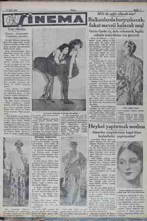      26 Eylül 1930 çi m Elhamra sinemasında “Cambazlar arasında, > hafta El ri sinemasında a Bov, rlen ve Ka; Pale glial...