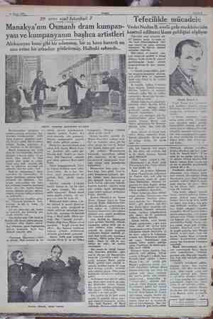    6 Nisan 1931 30 vene Akşam evel İstanbul: 7 Manakya'nın Osmanlı dram kumpan- VedatNedi yası ve kumpanyanın başlıca...