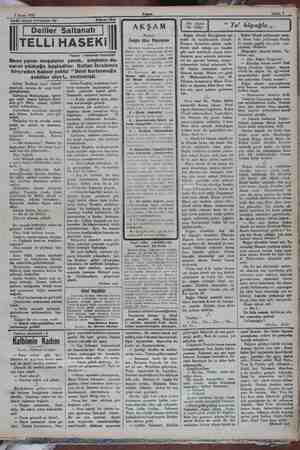  A ar 7 Nisan 1931 Akşam Sahife 9 Tariht röman tefrikamız: 99 Deliler | Deliler Saltanatı | . #Nisan 1931 1931 | TELLİ HASEKİ