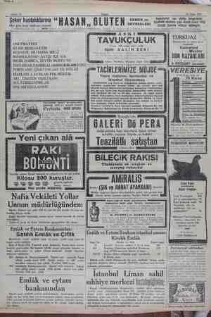  Sahife 6 12 Nisan 1931 44 beynelmilel sün etibba kongresinin Şeker hastalıklarına H A $ A N,, G L Ü T E| kek diyabetik...