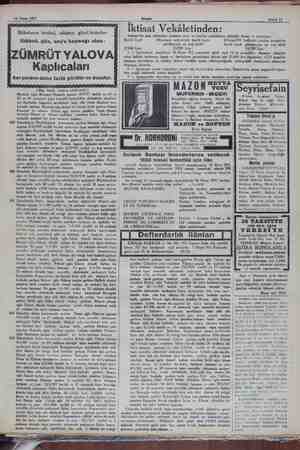    16 Nisan 1931 Sahife 11 İktisat Vekâletinden: ulunan zırai ve Fiğ mama zi” elektrik, fanuz ve lamba sa neticesinde haddi