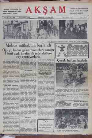 Sene 13 — No: 4504 Tahrir telefonu « 21686 CUMARTESİ — 25 Nisan 1931 dİdare telefonu: 21434 Fiatı 5 kuruş Ka T 