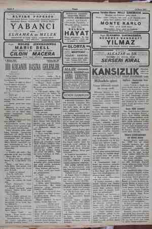  Sahife 4 i, sinemalarında iki ii MELEKE Bugün GİLGİN yanmanın 4 Mayıs 1931 5, Parisli Yıldızların en fazla ilerlemiş bulunan