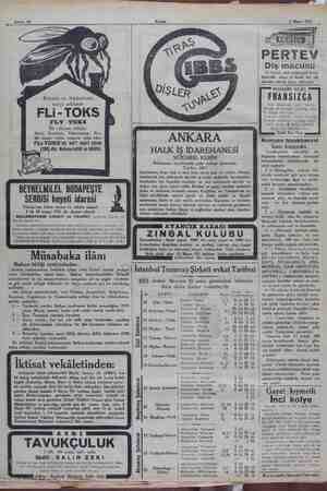    Sahife 12 Akşam 5 Mayıs 1931 Evinizi ve Sıhhatinizi mayi şeklinde FLi-TOKS FLY -TOES PERTEV Diş macunu En büyük vasfı...