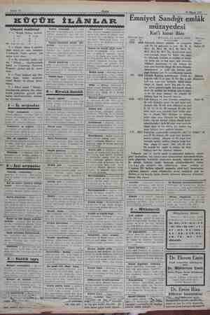    — öm Sahife 10 Akşa ” KÜÇÜK İLÂNLAR Umumi malümat 1 — “Küçük ilânlar,, tarifesi: 1 deh 80 kuruş 60 >» 10 > ilânlar 4 rim