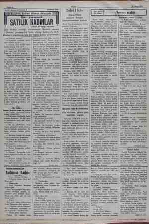  Sahife 6 Akşam 20 Mayıs 1931 Tarihi roman tefrikamız: 9 > Sultan Amel ERE Şa > pazarın İl samılik KADINLAR Yazan: İskender