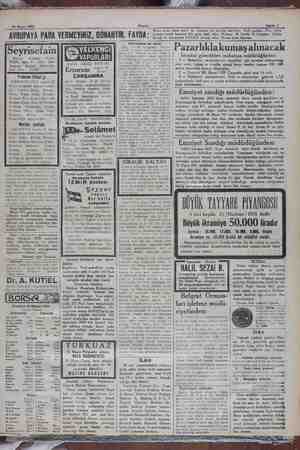    20 Mayıs 1931 AVRUPAYA PARA e GÜNAHTIR. FAYDA: Me ve İstanbul ikinci iera Bir borçtan dolayı mahe ması mukarrer ki dibi 2