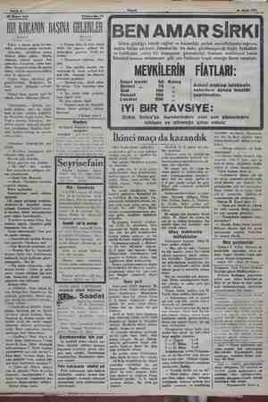    Sahife 4 25 Mayıs 1931 Tetrika No. 7 No. 74 BİR KOLANIN BAŞINA GELENLER la Pili lips m, garip bir tesa- düfen bir gazete