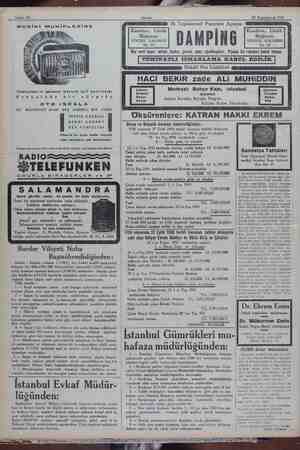  Sahife 1? Akşam 25 Teşrinievvel 1931 MUSİKİ MUHİPLERİNE Telefunken'in gelecek mevsim için hazırladığı Fevkalade bir sürpriz