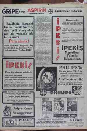  >. 22 Şuhat 1932 Sahife 12 r sile eş u B : K G İsi PE karşı ssYer  Komprimeleri kullanınız Taklitlerden sakınınız : İstanbul