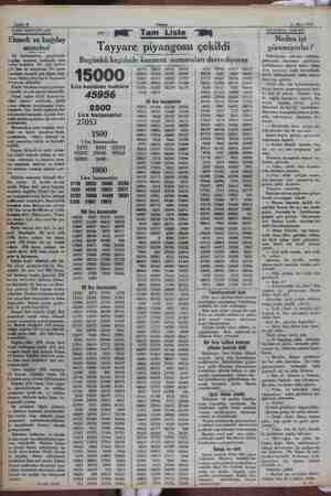    Sahife 8 Akşan.,.,0,, : zi 1 Mart 1923. KARİ MEKTUPLARI m - geği Tam Liste -— ISTANBUL HAYATI Ekmek ve buğday - re Neden