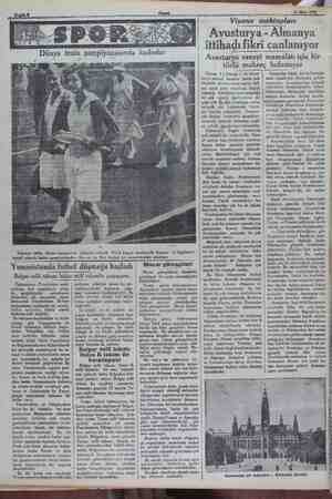  EE Mm——>—>—— 225” Akşam 14 Mart 1923 Yakında bütün dünya tenisçilerini alâkadar edecek Davis kupası maçlarında Ispanya ve...