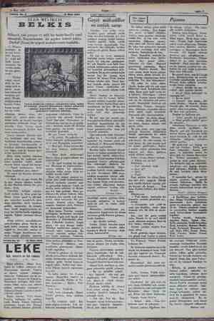     © 16 Mart 1932 Tefrika No. 5 16 Mart 1932 BEL SEBA MELİKESİ KIS | Yazan: ISKENDER FAHRETTİN Nihayet, çok yorgun ve sefil