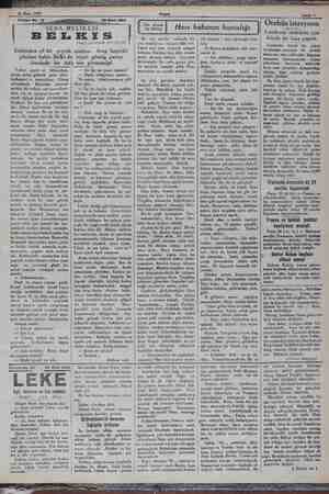    Tefrika No. 15 Sahife 9 26 Mart 1932 SEBA MELİKESİ | BELELES Yazan: ISKENDER FAHRETTİN Cebimden çil bir çeyrek uzattım....