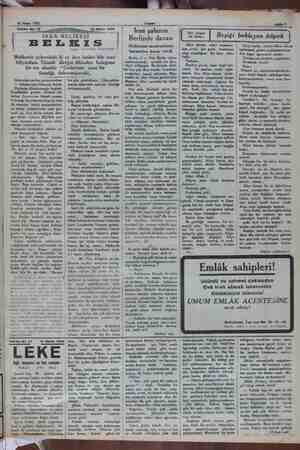    eği dizi, 10 Nisan 1932 >> Akşam Tefrika No. 30 10 Nisan 1932 SEBA MELİKESİ İ BELKIS Melikenin çehresinde ki Yazan:...