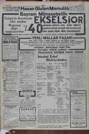  NV aa. z ö m . 13 Nisan 1932 Sahife 11 Şeker hastalıklarına mahsus hergün Ekmek 35, gevrek, mn un manHasan...