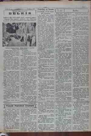       Akşam Teirika No. 63 19 Mayıs 1932 | SEBA MELİKESİ | BELEES Yazan: ISKENDER FAHRETTİN Dağların oğlu, kollarındaki...