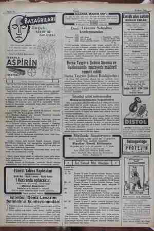  Sahife 12 Akşam 28 Mayıs 1932 ii algınlığı neticesi olan başağrıları çekenler için : —2 Aspirin tableti, kat'i, ve seri bir