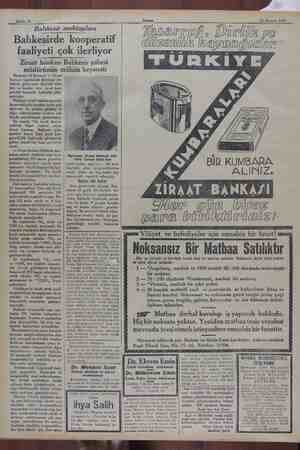    Sahife 10 14 Haziran 1932 Balıkesir mektupları Balıkesirde kooperatif faaliyeti ç Ziraat bankası ok ilerliyor Balıkesir...