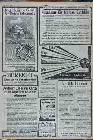  16 Haziran 1932 Niçin Sizin de Güzel Bir Eviniz Olmasın?.. Di n ia gez YAT Bir çok kimseler üç larında azar azar...