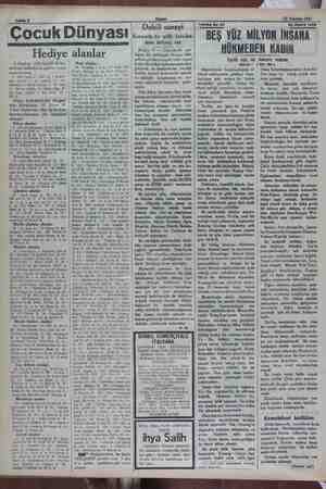    ocuk Dünyası Hediye 2 Haziran 1932 tarihli bilme- cemizin halledilmiş şeklini bugün neşrediyoruz: 1 - Göz-tepe, 2 - Nar-in,