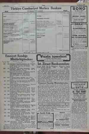   Sahife 10 Akşan. 28 Haziran 1937... > Gayri Mübadil mma Türkiye Cumhuriyet Merkez Bankası BONO Aktif 23 Haziran 1932...