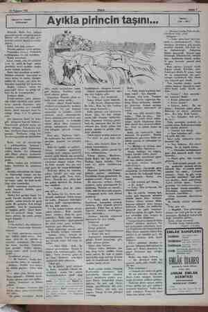    20 Temmuz 1932 Akşam'ın resimli hikâyeleri Ayıkla pirin Akşam Nakili: (va - NO) Muharrir Bedri bey, uykusu ortasında...