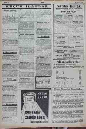    Sahife 10 Akşam 25 Temmuz 1932 RA İLE LYA KÜÇÜK İLÂNLAR Umumi malümat 1 — “Küçük ilânlar,, tarifesi: 1 defa 40 kuruş Me 60